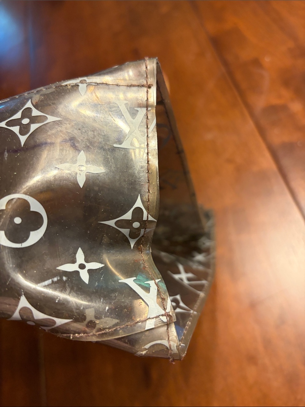 Louis Vuitton Transparent Monogram Tote with Tan Leather Straps - Picture 6 of 8